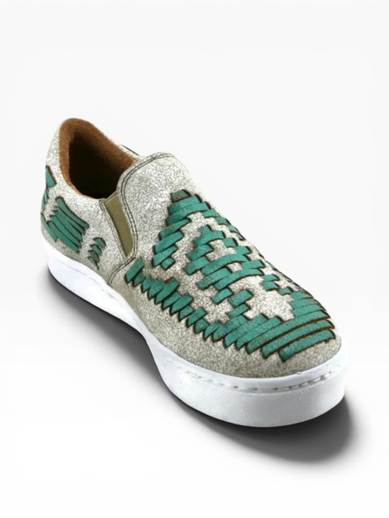 Agave Sky Shoes - Agave Sky Dakota Leather Slip-On Sneakers Turquoise Women’s Size 11